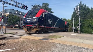 Amtrak 92 with 2 chargers leading in Cary [upl. by Corena453]