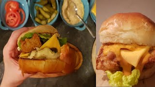 برغر دجاج مقرمش مداق رهيب schicken burger rezept [upl. by Elman]