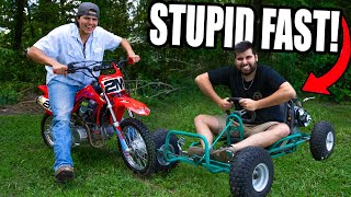 50 MPH BACKYARD GOCART ALMOST CRASHED [upl. by Cleavland]