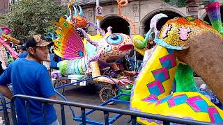 Alebrijes monumentales en la Cd de México antes de salir al desfile [upl. by Araik]