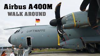 Airbus A400M  walk around  Luftwaffe  SIAF 2022  4K [upl. by Yhtuv]