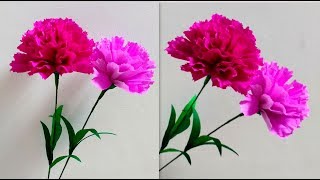 How to make Paper Flowers Carnation  Dianthus caryophyllus flower  187 [upl. by Lazar]