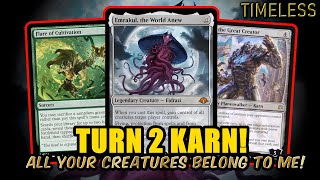 Eldrazi Ramp Casting the Biggest Eldrazi amp Turn 2 Karn Nonsense  Timeless BO3 Ranked  MTG Arena [upl. by Ztnarf]