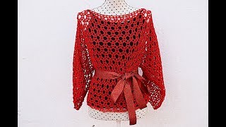 Blusa de mujer a crochet o ganchillo para fiesta Majovel muy fácil y rápido crochet ganchillo [upl. by Linzer]