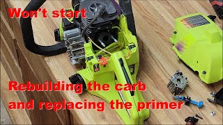 Saving a Poulan chainsaw with a bad primer and a completely clogged carb [upl. by Aicsila]