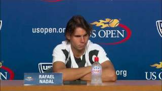 2009 US Open Press Conferences Rafael Nadal Fourth Round [upl. by Trahurn639]