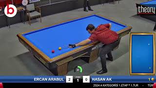 ERCAN ARABUL vs HASAN AK  3 Cushion Billiards Championship 2024 ANKARA  bilardo [upl. by Aneehsit]