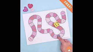 Valentines Board Game for Preschoolers  Free Printable [upl. by Nylloc]