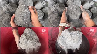 ASMR black sand cement dry and water crumbling satisfying [upl. by Bovill]