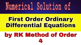 RK method of order 4  Solution of differential equations [upl. by Viola]