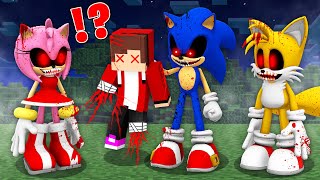 How JJ got Trapped by the SONICEXE AMY ROSE Tails EXE in Minecraft Challenge  Maizen JJ and Mikey [upl. by Afaw]