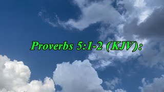 Seeking Wisdom and Discretion  Proverbs 512 Reflection [upl. by Darmit]