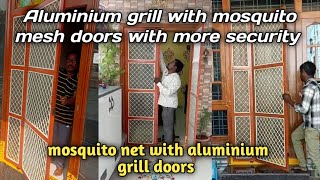 aluminium grill with mosquito mesh doors  grill with mosquito mesh doors  grill with mosquito net [upl. by Drofnil]