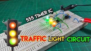 Traffic Light Circuit Using  555 Timer IC  Led Projects [upl. by Tillo]