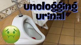 unclogging urinal BLOCKED DRAİN [upl. by Aneroc871]