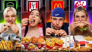 ASMR MUKBANG challenge  The MOST HIGHCALORIE AMERICAN FAST FOOD With SUBTITLES [upl. by Novat]