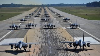 70 F15 Strike Eagles Takeoff in Elephant Walk [upl. by Asiram]