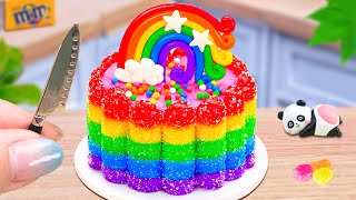 Dreamy Rainbow Jelly Cake 🌈 Buttercream Lovely Cake Recipes 🍫💖 Little Cakery [upl. by Irina]