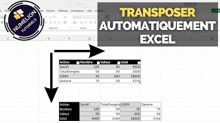 Transposer Automatiquement des Lignes et Colonnes dans Excel FORMULE TRANSPOSE [upl. by Ekul]