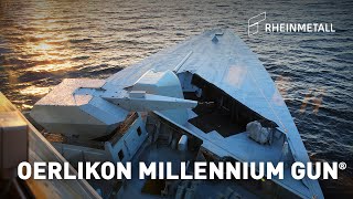 Rheinmetall Air Defence Oerlikon Millennium Gun – 35 mm high precision naval gun system [upl. by Dnomaid]