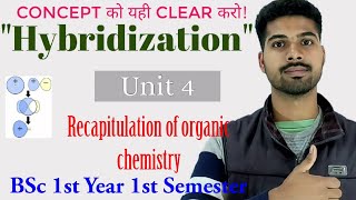 Hybridization Unit 4 Recapitulation of Organic chemistry BSc 1st year 1st semester chemistry [upl. by Yerot76]