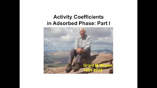 Activity coefficients in adsorbed phase Part I [upl. by Paulie474]