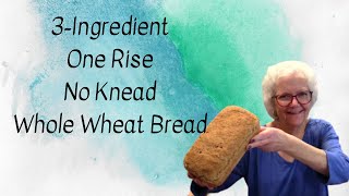 The One Rise Whole Wheat Bread  3 Ingredients [upl. by Allene]