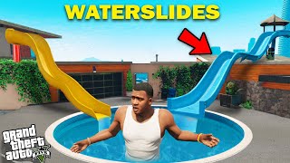 GTA 5  Franklin Buy Waterslides For His House GTA 5 [upl. by Anilra]