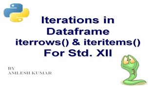 Python Dataframe Part XIiterrows amp iteritems in Dataframe [upl. by Jaquith]