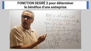 Mathséco  FONCTION DEGRÉ 2 pour déterminer le BÉNÉFICE d’une entreprise [upl. by Rovert]