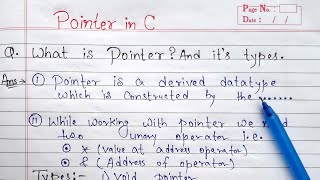 What is pointer and its types in c  pointer in c programming  pointers in c [upl. by Nylassej]