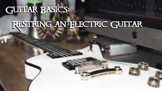 How To Change Strings On An Electric Guitar With A Fixed Bridge [upl. by Eidson799]