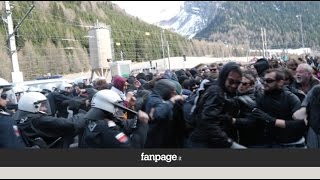 Migranti scontri al Brennero tra attivisti No Borders e polizia austriaca [upl. by Noakes312]