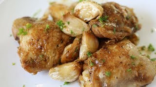 30 Cloves Garlic Chicken Recipe  French Bistro Recipes [upl. by Grimbal441]