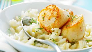 Recette  Risotto crémeux aux coquilles SaintJacques [upl. by Ical]