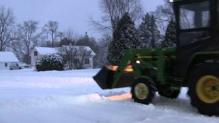 Plowing snow with the John Deere 790 Compact Tractor with Original Tractor Cab [upl. by Nwhas]