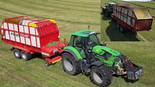 Gras laden Deutz Fahr 6175 TTVPöttinger Europrofi 3 beim Biohof Stadler [upl. by Anippesuig]