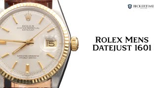 Mens Rolex TwoTone Datejust 1601 Watch with Silver Dial [upl. by Kal]