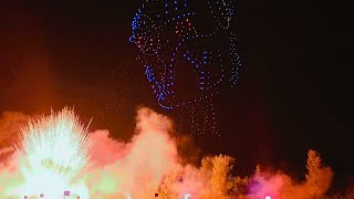 LARGEST Drone and Firework Display seen in Oshkosh Wisconsin 850 Drones THE ROBOTS ARE COMING [upl. by Laurena]