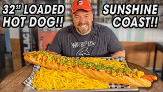 Ninth Street’s 3kg Loaded Hot Dog Challenge on Sunshine Coast Is So Tough That People Quit Trying [upl. by Aetnuahs952]