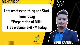 Lets reset everything and Start from today “Preparation of Bull ”Free webinar 68 PM today [upl. by Acireed]