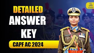 Detailed Answer key CAPF AC 2024  CAPF AC Exam  Answer Key  Part 2 [upl. by Azile]