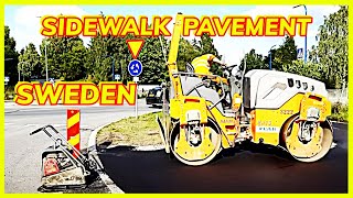 SWEDEN  MODERN SIDEWALK PAVEMENT in Stockholm with expensive asphalt MasterWorkers terworke [upl. by Asenev]