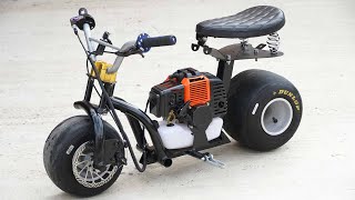 Homemade TRIMMER 50cc Mini MOTORCYCLE of GOKART TIRES [upl. by Leonie782]