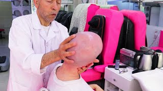 THE STRONGEST HEAD MASSAGE OF MY LIFE 💣💪  PINKBARBER  ASMR BARBER MASSAGE [upl. by Jinny]