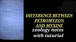 DIFFERENCE BETWEEN PETROMYZON AND MYXINE IN HINDI petromyzon myxine zoologynotes bsc1styearzoolg [upl. by Nally]