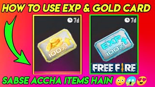 How to use Exp card in Free Fire  How to use Gold card in Free Fire  Level up trick  Mr Ashis [upl. by Yelsha]