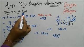 Array insertion Algorithms Data Structure [upl. by Pepito330]