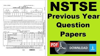 NSTSE Previous Year Question Papers with Answers Download Previous Year Question Paper PDF [upl. by Lait857]