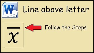 How to Put a Line Above a Letter in Word [upl. by Giffy325]